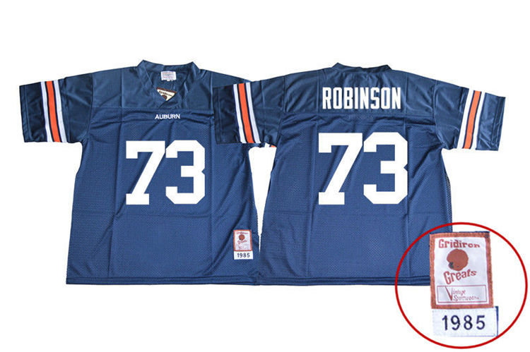 Auburn Tigers Men's Greg Robinson #73 Navy Stitched College 1985 Throwback NCAA Authentic Football Jersey QZX1574SQ